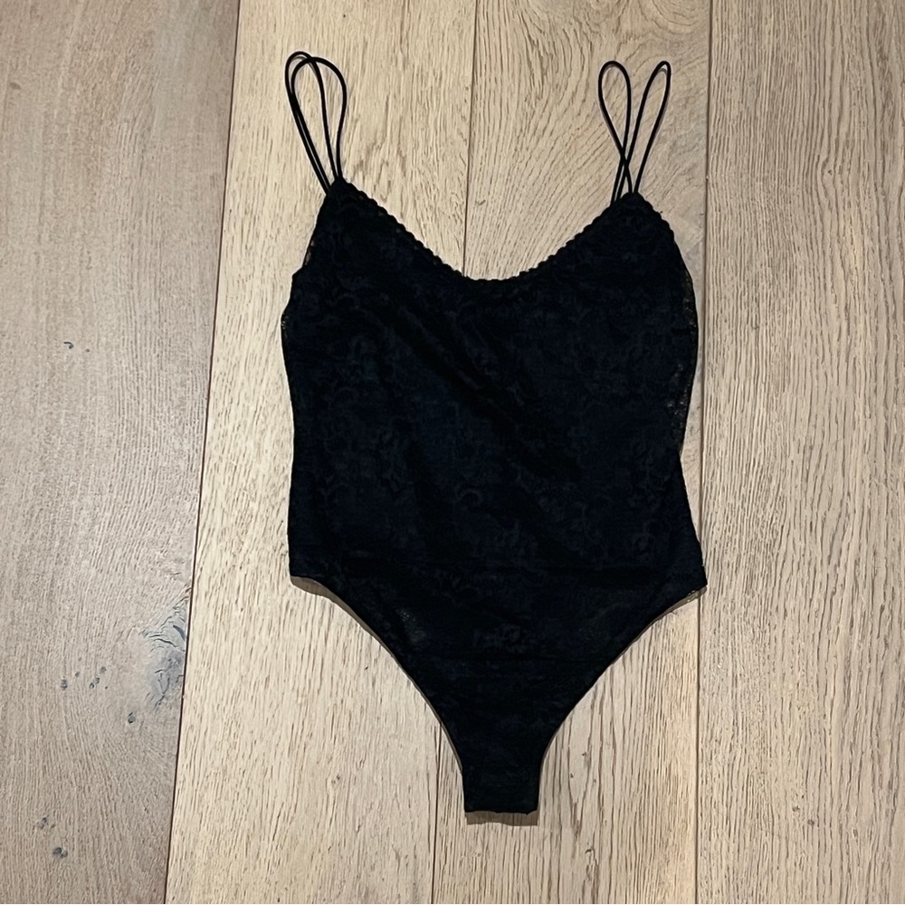 All Saints Black Lace Bodysuit